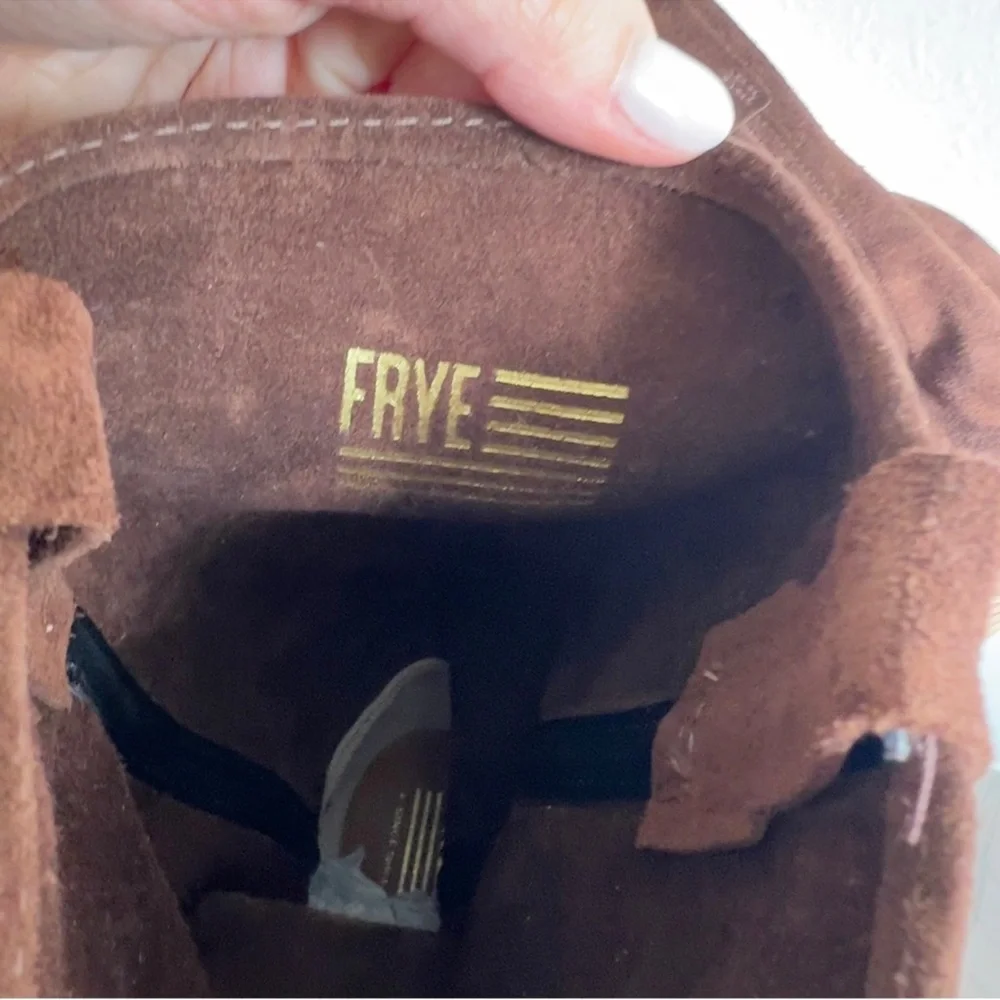 NWOB Frye Campus 12R Brown Leather Boots in Brown Brownie Suede - Picture 10 of 11